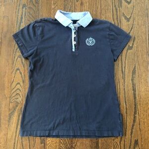 Ariat Girls XL 14-16 Blue Two-Tone 100% Cotton Show Shirt Polo Shirt - VGUC!